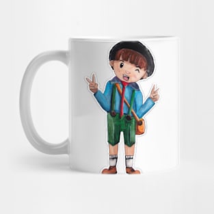 Watercolor - Japanese school boy Mug